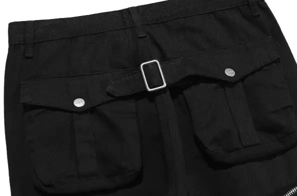 Multi-pocket Double Zipper Pocket Overalls Men’s Slim High Street