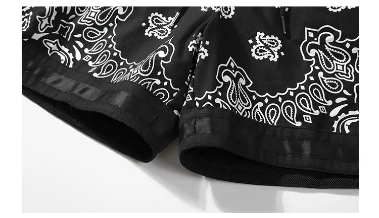 Splicing Hanging Crotch Military Cloth Hip-hop Men’s Shorts