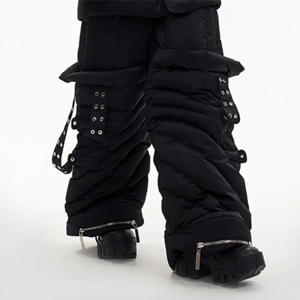 Men’s Winter Casual Pants With Folded And Thickened Legs