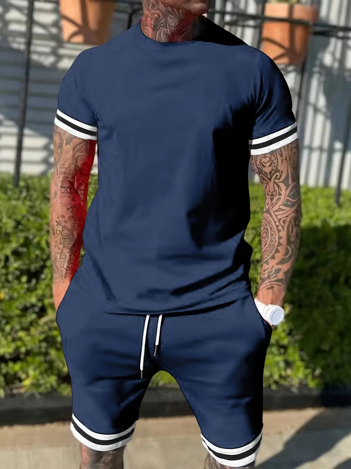 Men’s Short-sleeved T-shirt Casual Shorts Two-piece Set