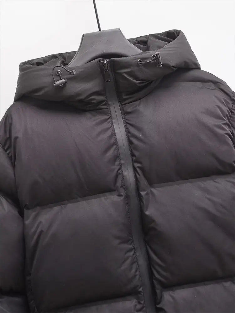 Simple Hooded Long Sleeve Zipper Pocket Protective Jacket Coat For Women
