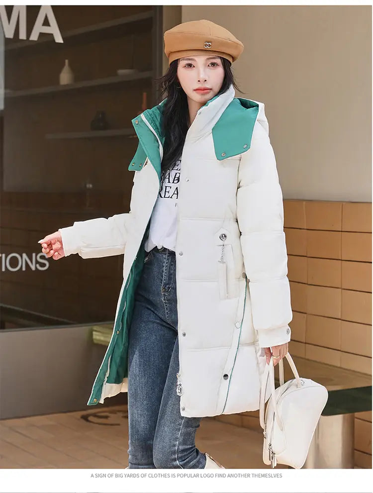 Winter Loose Down Cotton-padded Coat Women’s Coat Mid-length Thickened