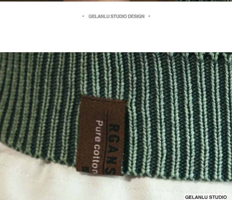 Pineapple Pattern Waffle Thick Needle Washed Round Neck Sweater