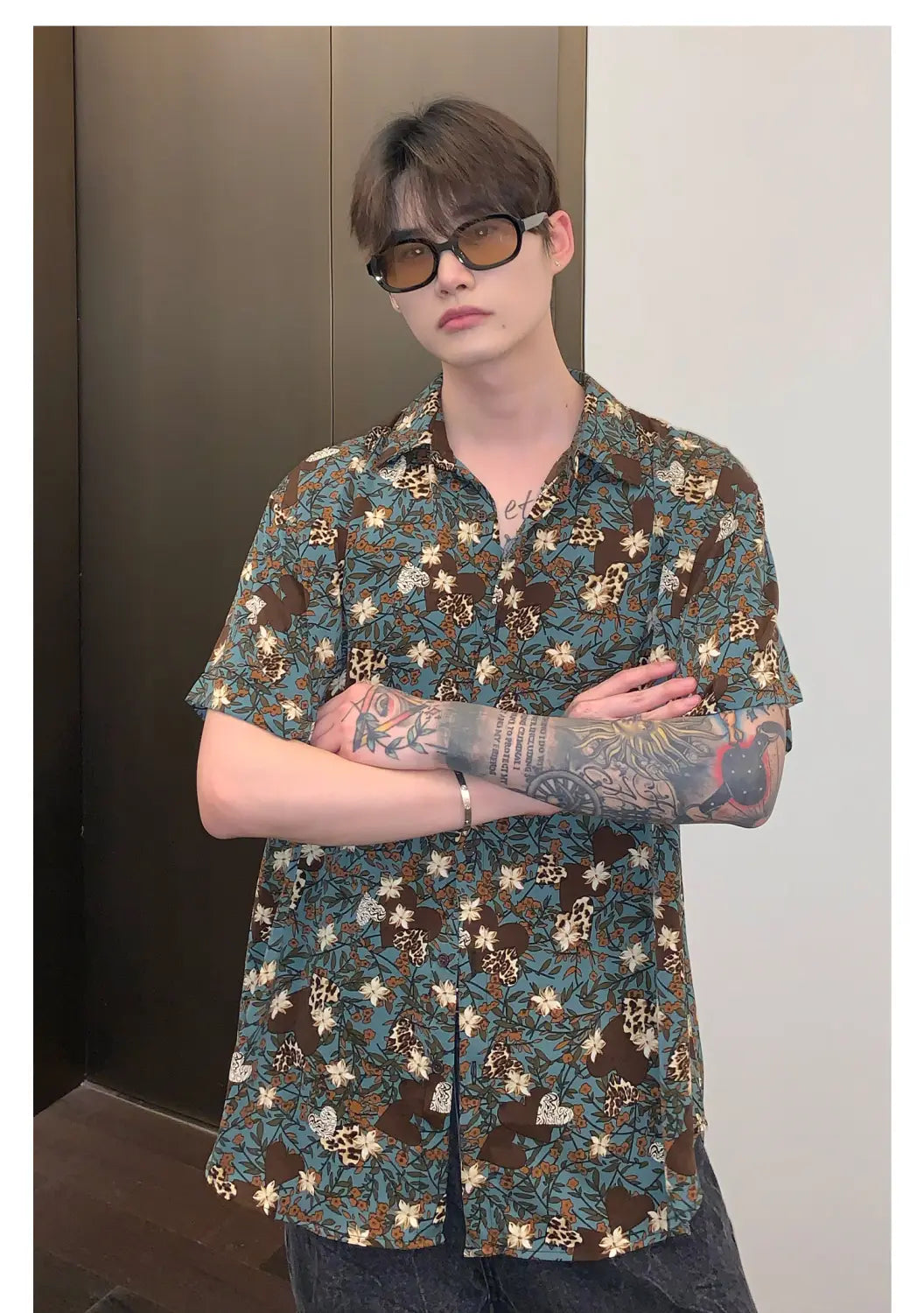 Men’s Shirt Loose Long Sleeve Lapel Shirt