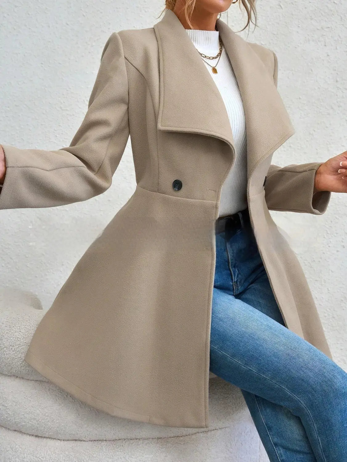 Women’s Coat Slim Fit Long Fashion Lapel