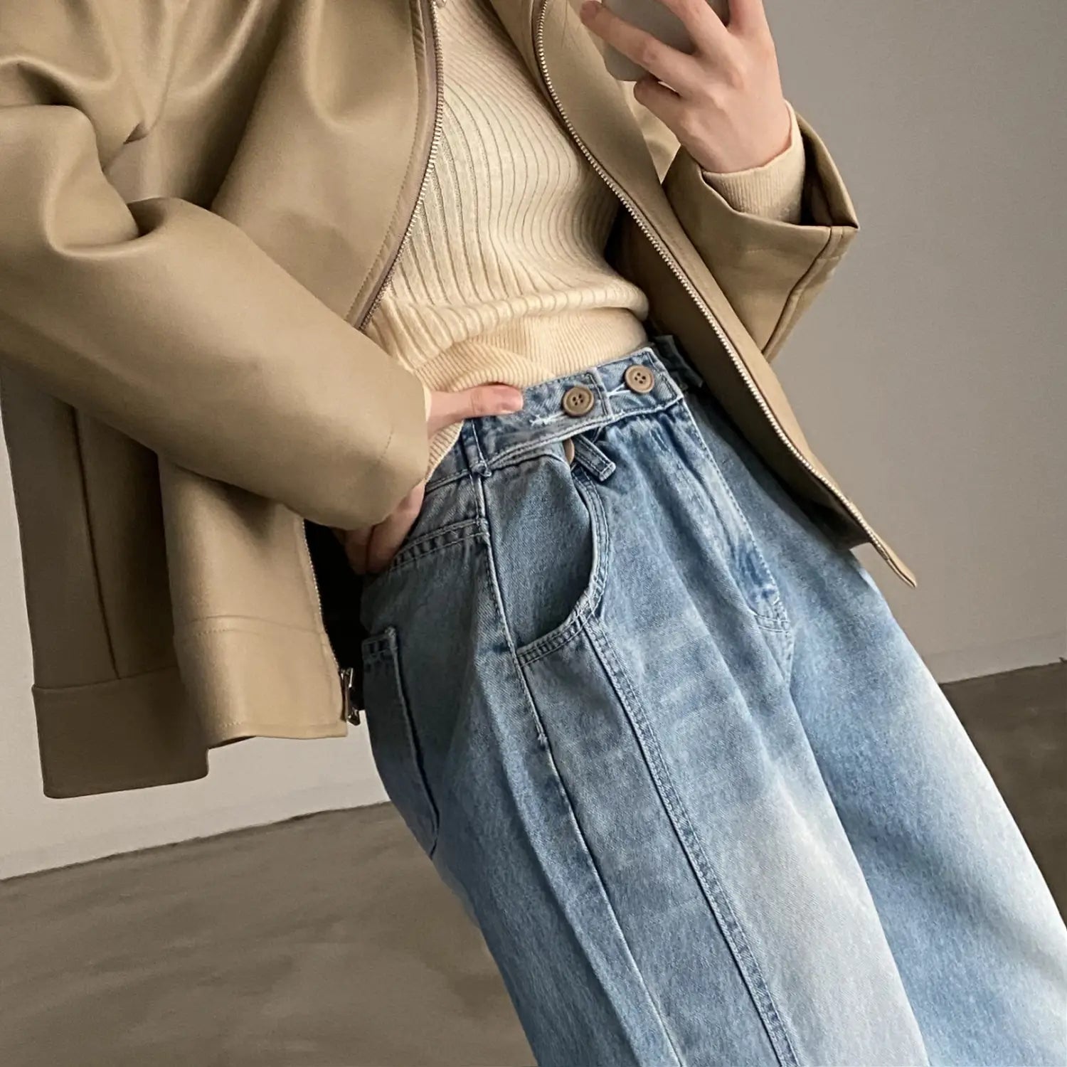 Handsome Cool Girl Versatile Motorcycle Jacket