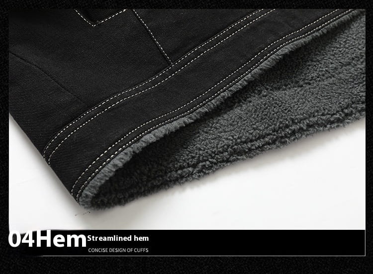 Denim Coat Fleece-lined Men Fashion Brands Jacket