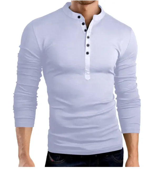 Men’s Long Sleeve V-Neck Slim T-Shirt