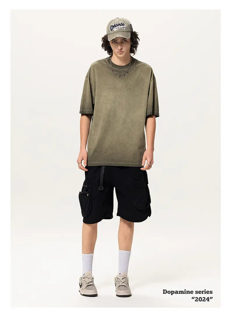 Street Dopamine Pure Cotton Washed Old Short Sleeve