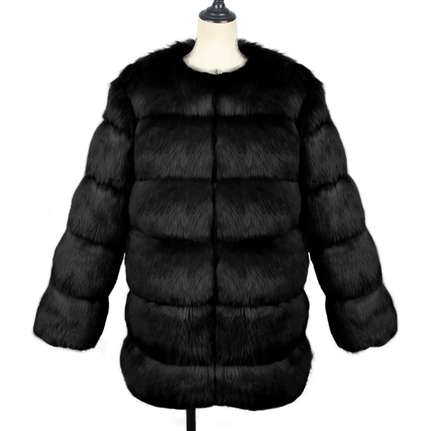 Women’s Imitation Fur Coat Top Long-cut Coat Trench Coat