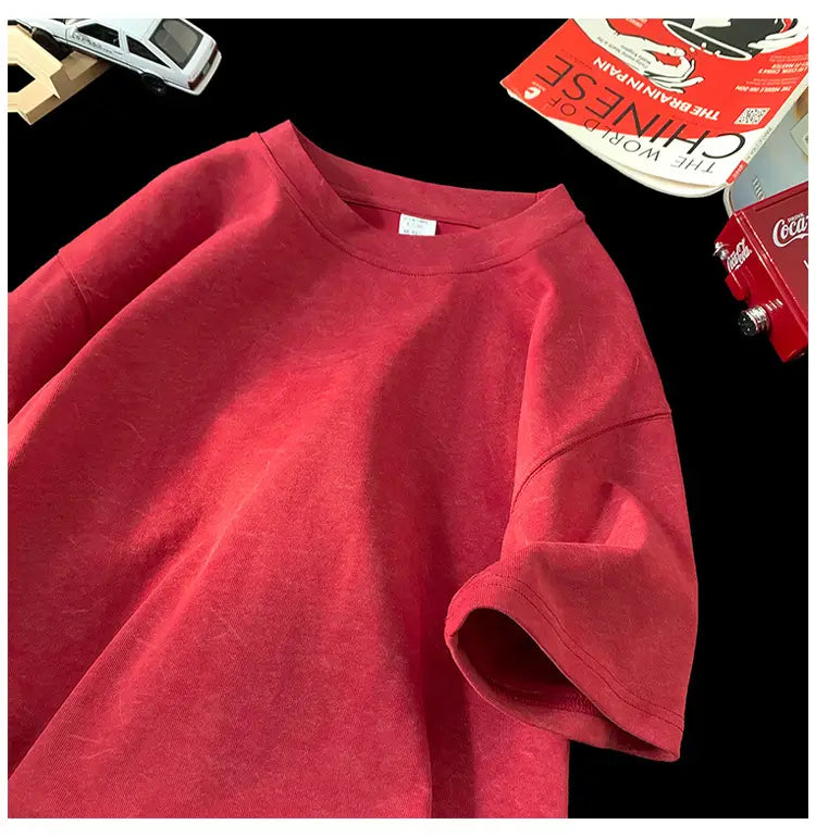 Stone Washed Ice-feeling Tencel Cotton Ice Silk Short Sleeve T-shirt