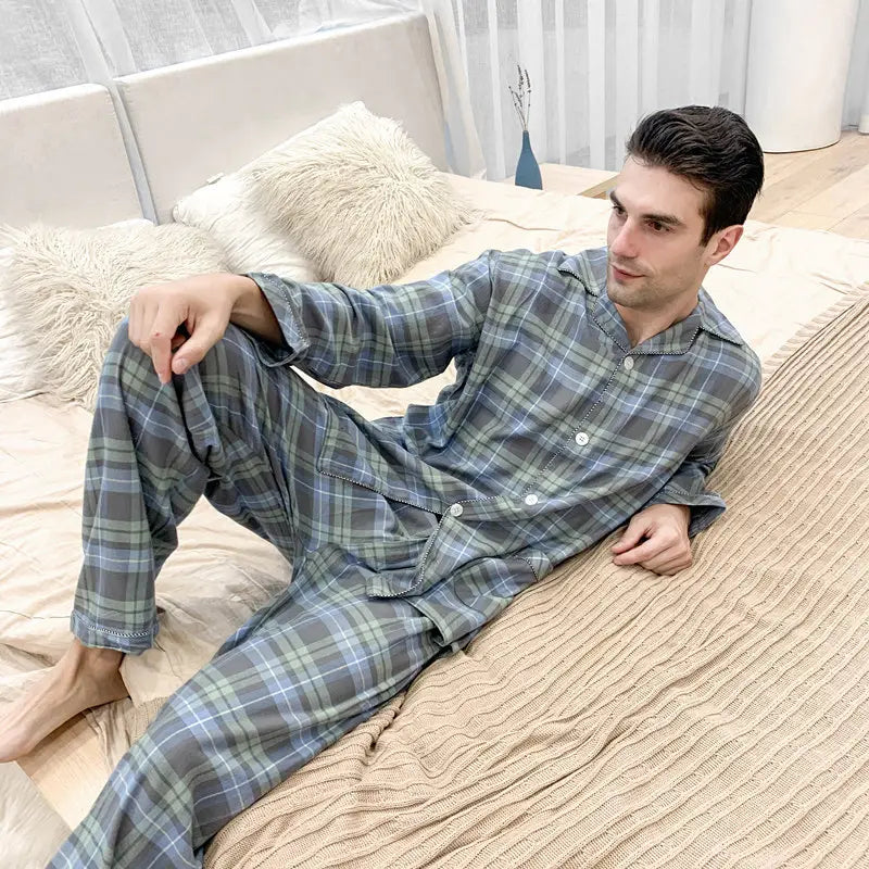Men’s Warm Cloth Flannel Pajama Suit