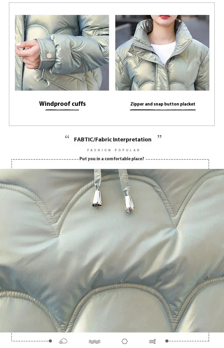 Women’s Cotton-padded Coat Korean Style Quilted Jacket Stand Collar Cotton-padded Jacket