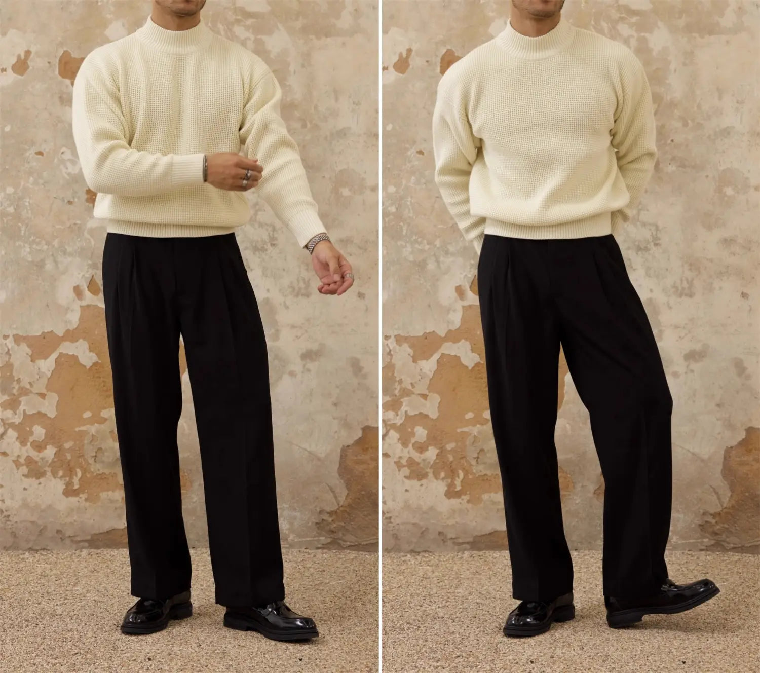 Thickened Half-high Collar Sweater Men’s Cotton Thick