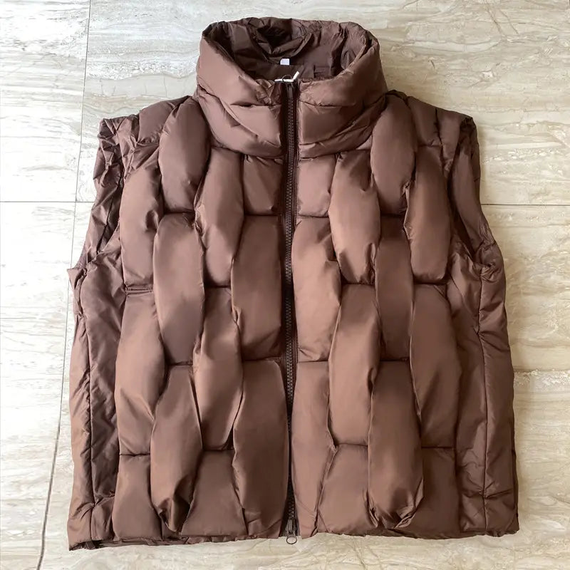 Fried Street Stand Collar Down Women’s Cotton Vest