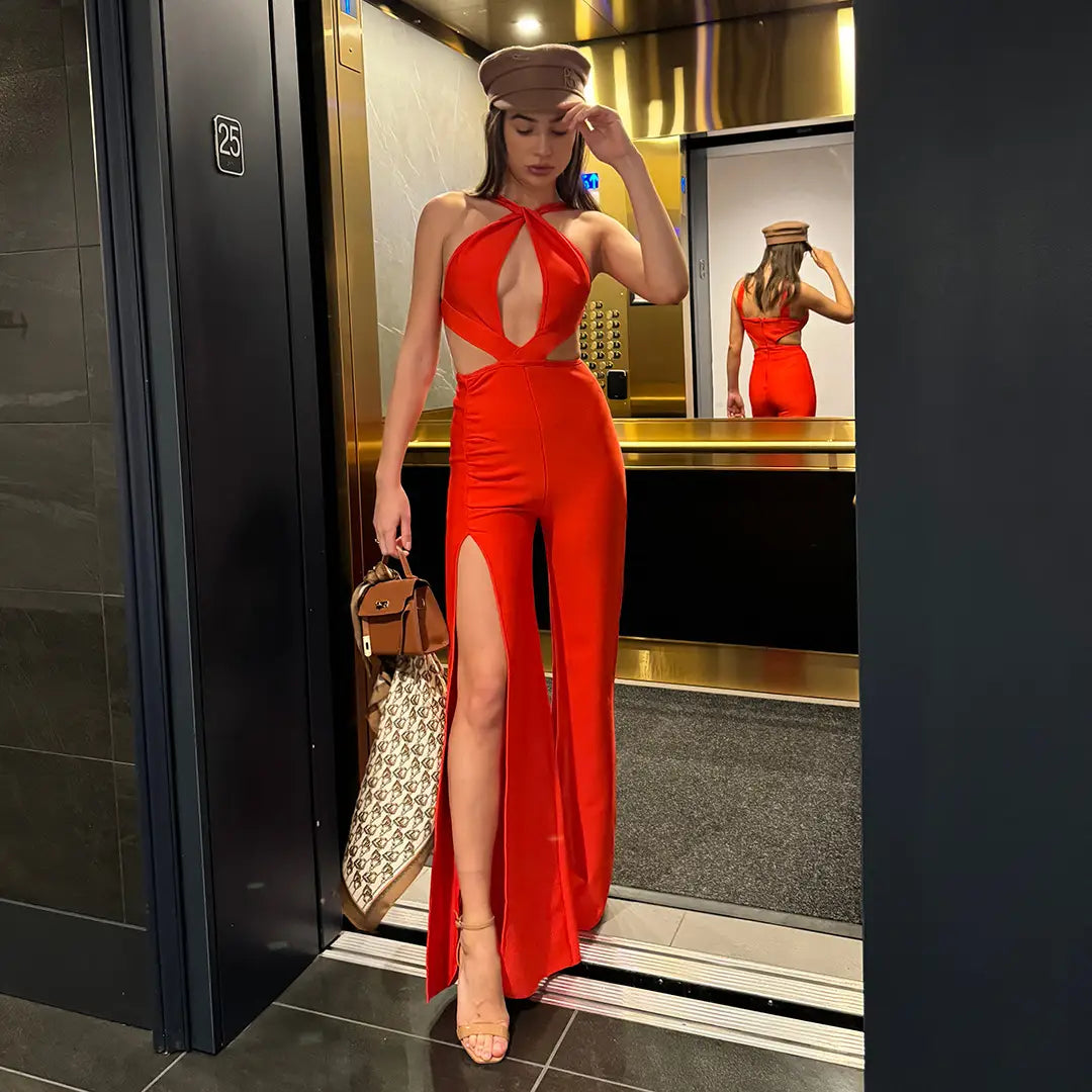 Banquet Party Bandage Jumpsuit Women’s High-grade Halter