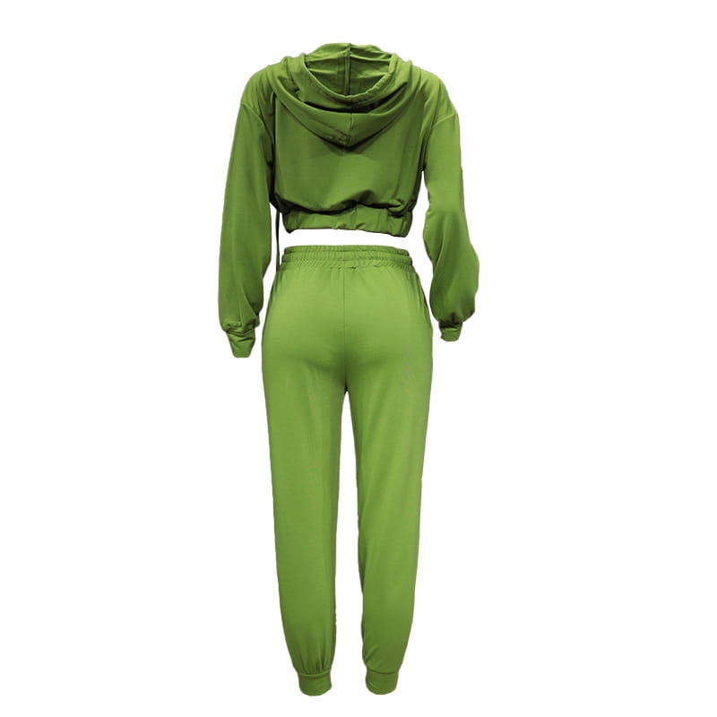 Fashion Long Sleeve Hooded Sports Suit Women