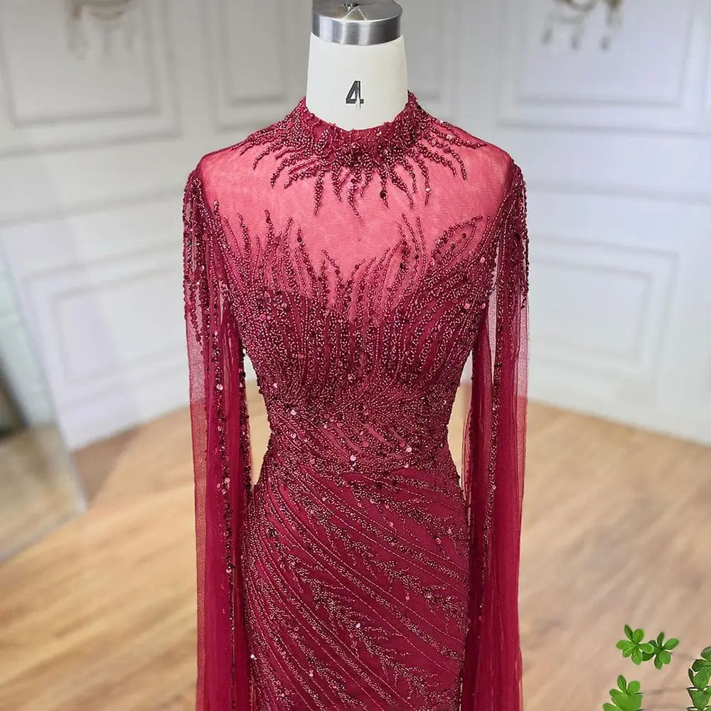 Elegant Flying Sleeves High-end Elegant Fishtail Banquet Host Dress