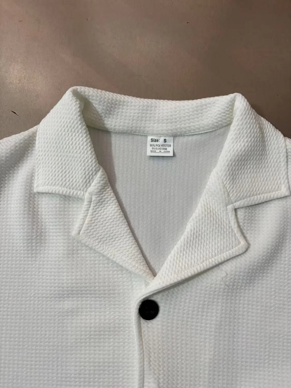 Daily Casual Short Sleeve Cardigan Shirt Men’s Suit Solid Color Summer