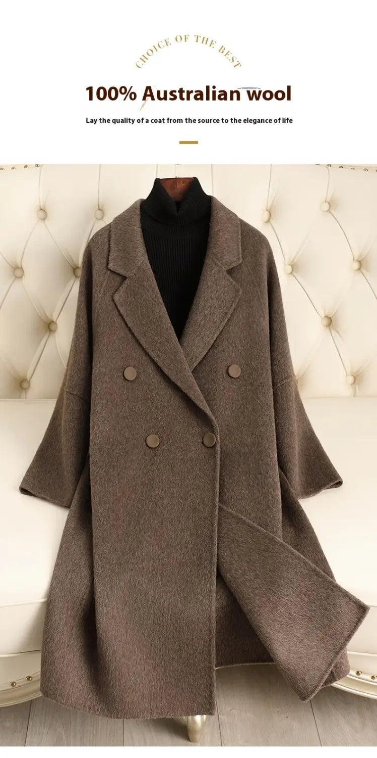 Double-sided Wool Overcoat Women’s Mid-length Woolen Coat