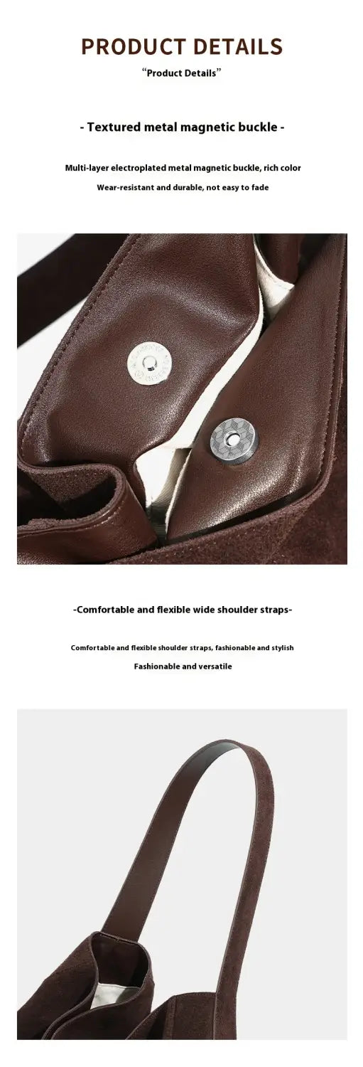 Ebony Brown Layer Suede Luxury Fashion Bag