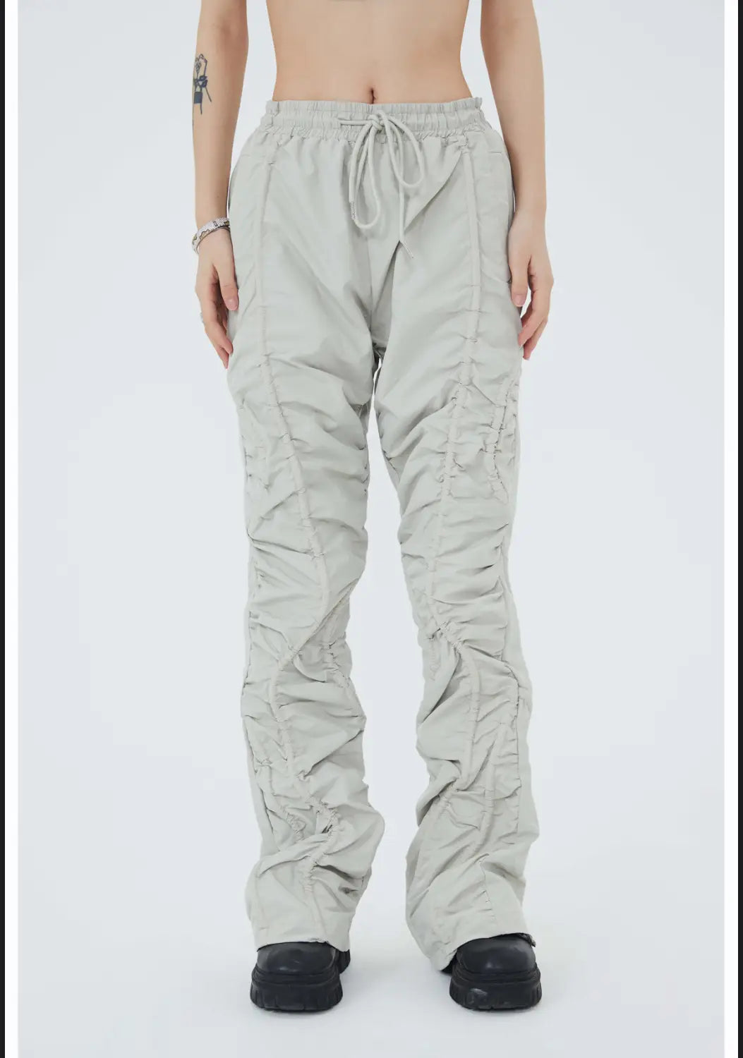 Men’s Pleated Straight Tube Loose Street High Street Sports Casual Pants