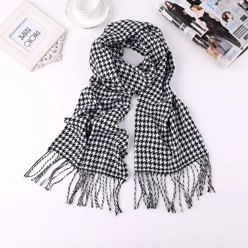 Men’s Fashion English Plaid Faux Cashmere Scarf