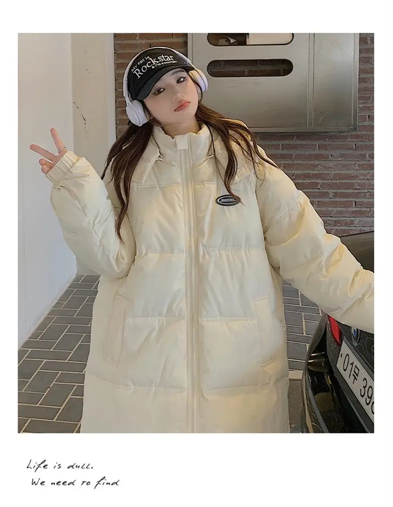 Women’s Mid-length Loose Overknee Thickened Cotton Padded Coat