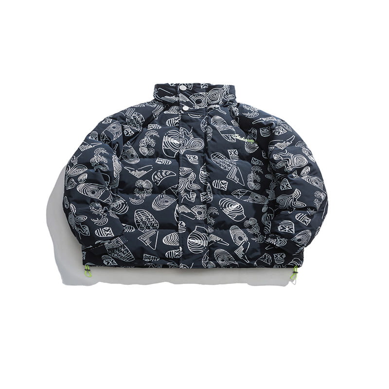 Winter Fashion Brand Printed Stand-Collar Cotton Men’s National Trend