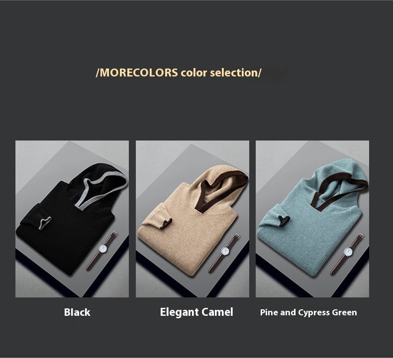Men’s Loose Ingot Needle Contrast Color Cashmere Sweater