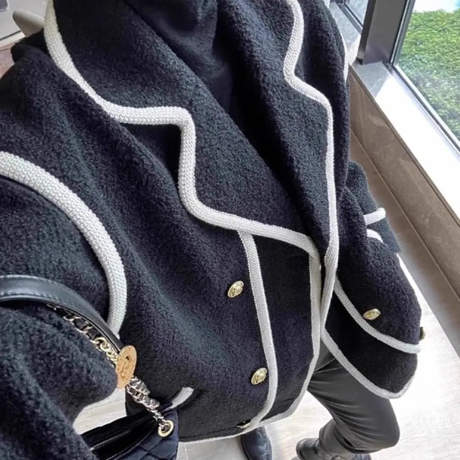 Loose Classic Style Retro Fleece Top Fashion
