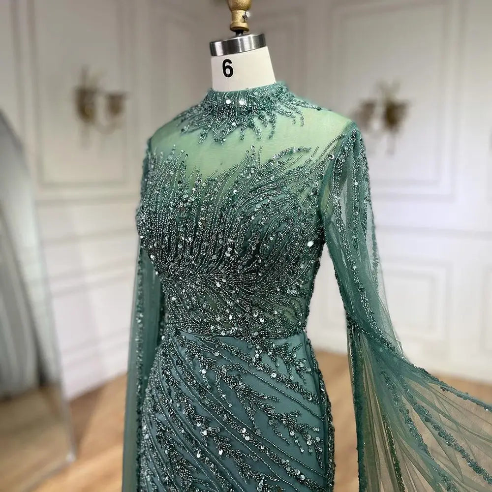 Elegant Flying Sleeves High-end Elegant Fishtail Banquet Host Dress