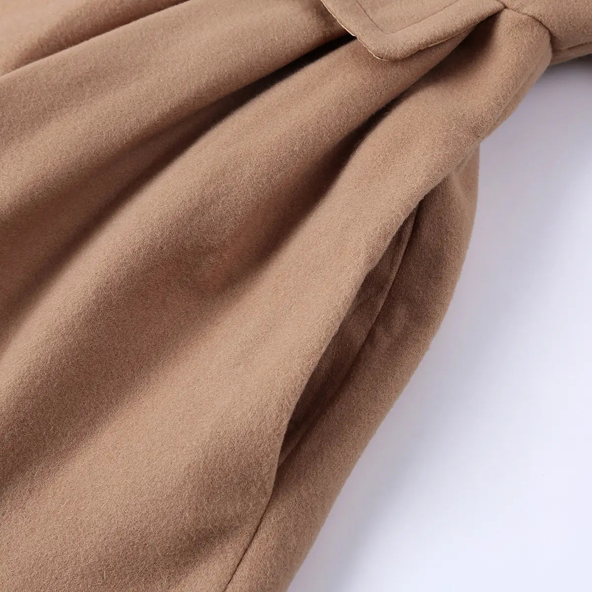 Women’s Clothing Slim-fit Mid-length Woolen Coat Double-breasted Padded Coat