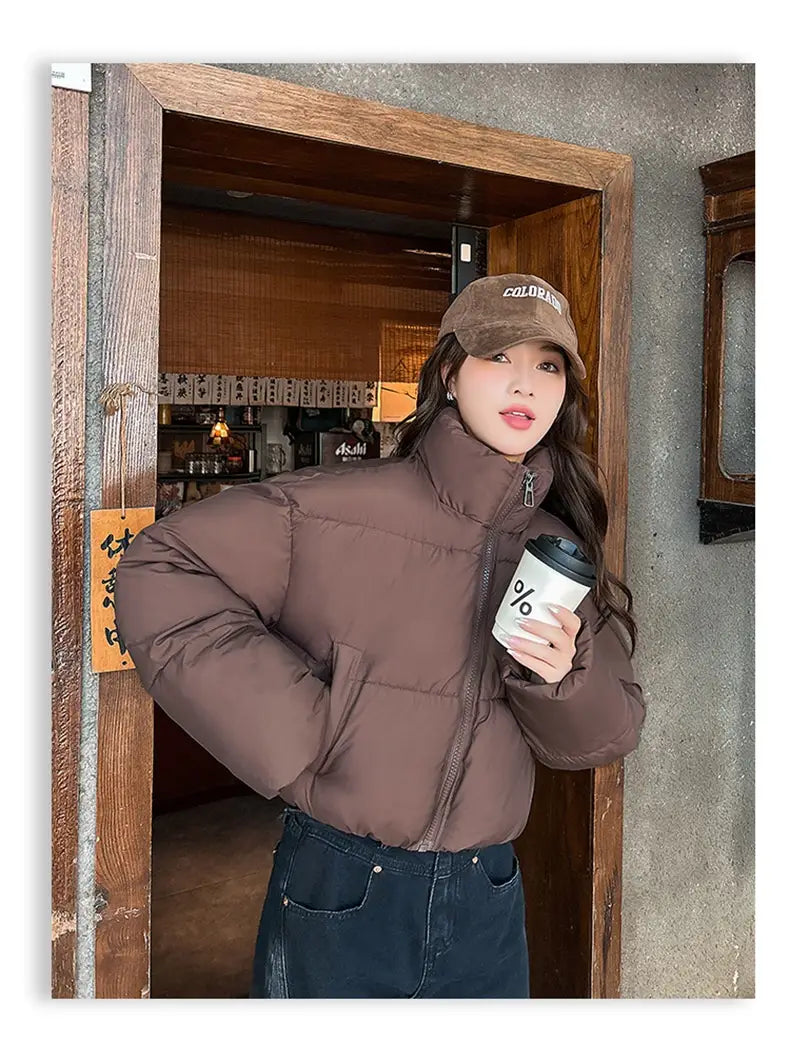 Stand-up Collar Thick Down Cotton Jacket Coat