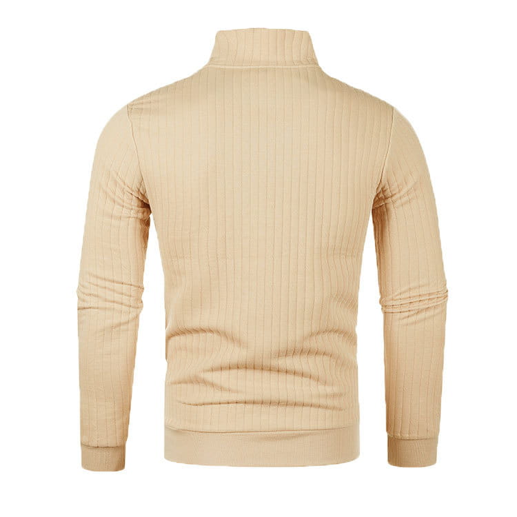 Leisure Pullover Men’s Half-high Collar Zip Sweater