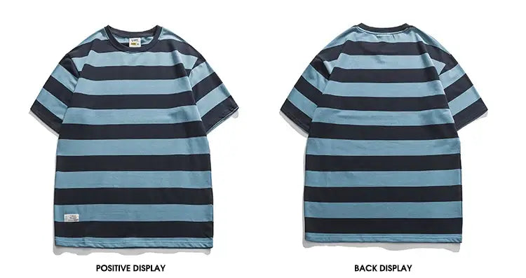 New Striped Short Sleeve Retro Striped Men