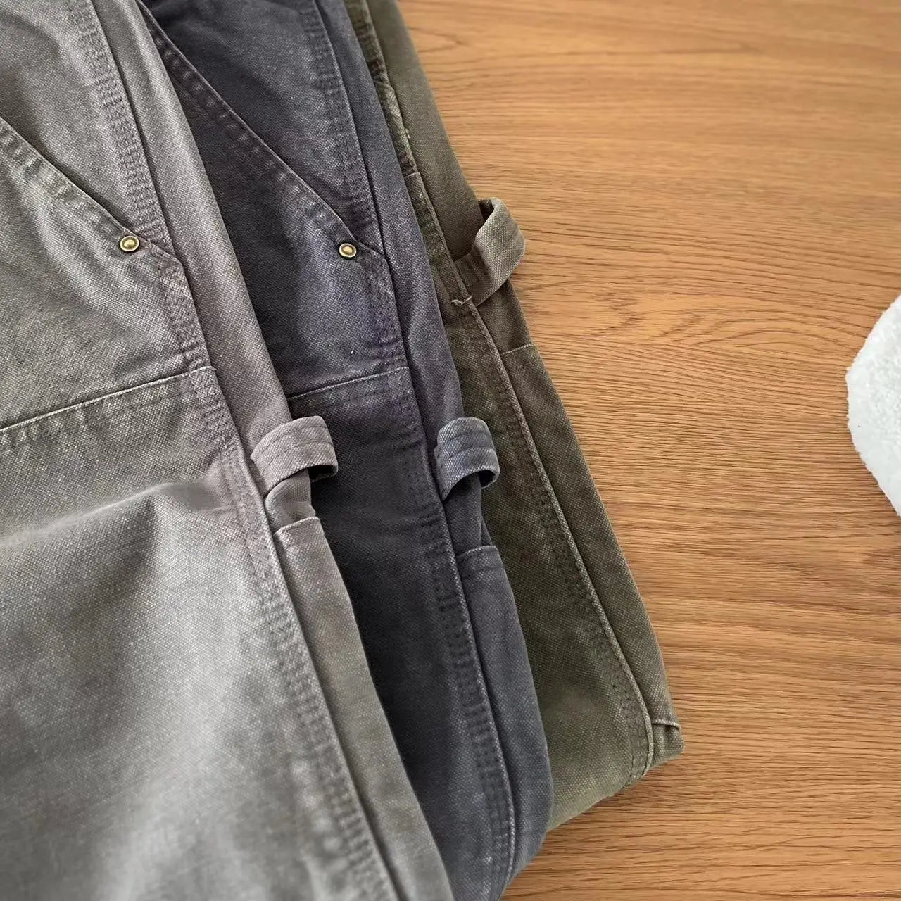 American Casual Heavy Multi-functional Logging Pants Cargo Canvas