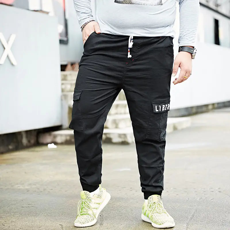 Four seasons elastic elastic elastic waist corset pants for men