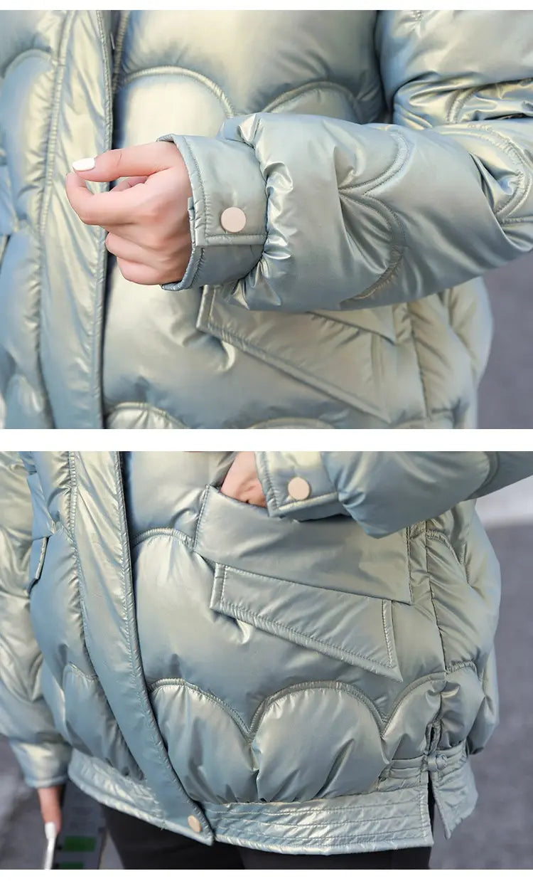 Women’s Cotton-padded Coat Korean Style Quilted Jacket Stand Collar Cotton-padded Jacket