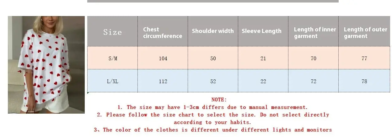 European And American Style Women’s Love Mesh Stitching Loose Basic Style Round Neck Short Sleeve T-shirt