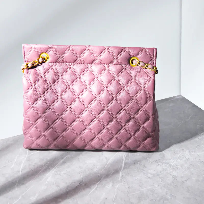 Lilac Luxury Cowhide Bag High-End Fashion Online