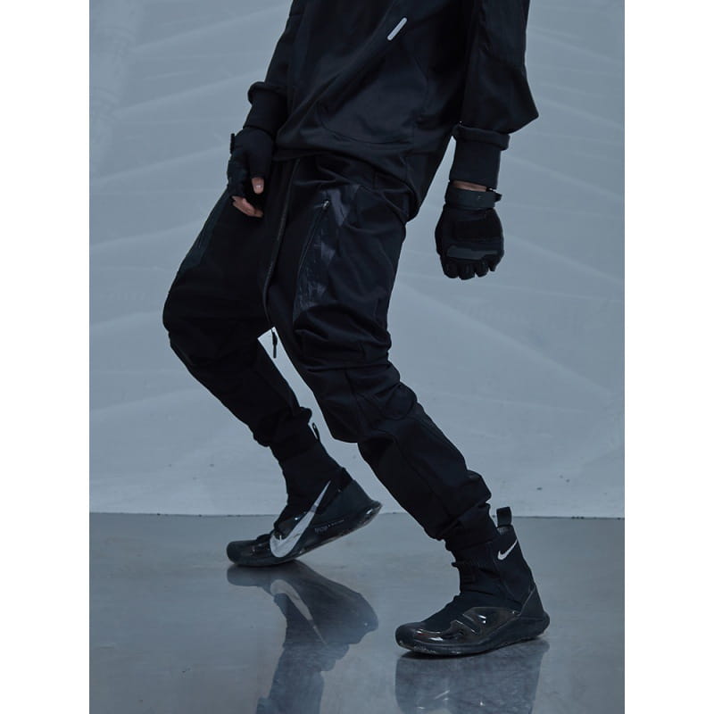 Concealer Spring New Black Heterogeneous Stitching Beam Black Trendy Tooling Casual Pants