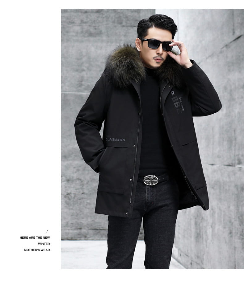 Fox Inner Pot Raccoon Hair Collar Fur Coat