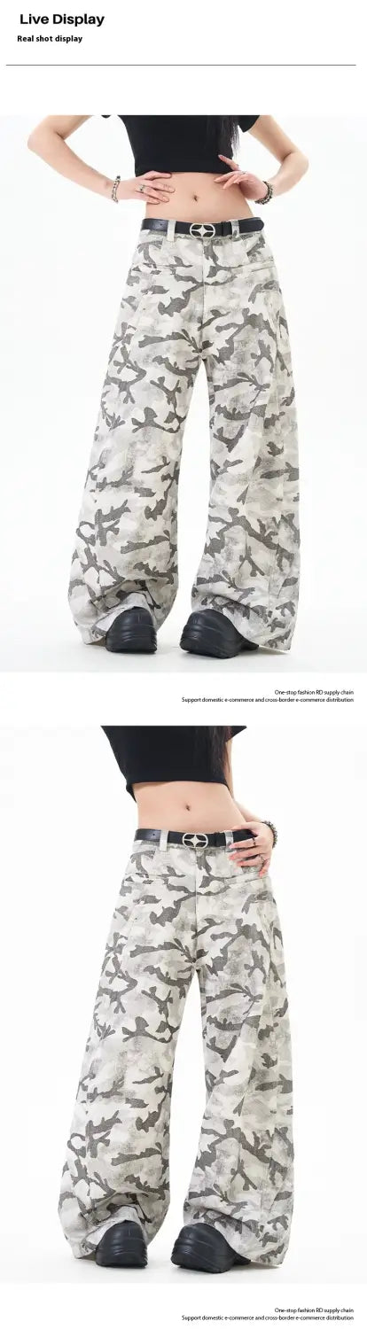 Cross-border Snow Straight Camouflage Cargo Pants