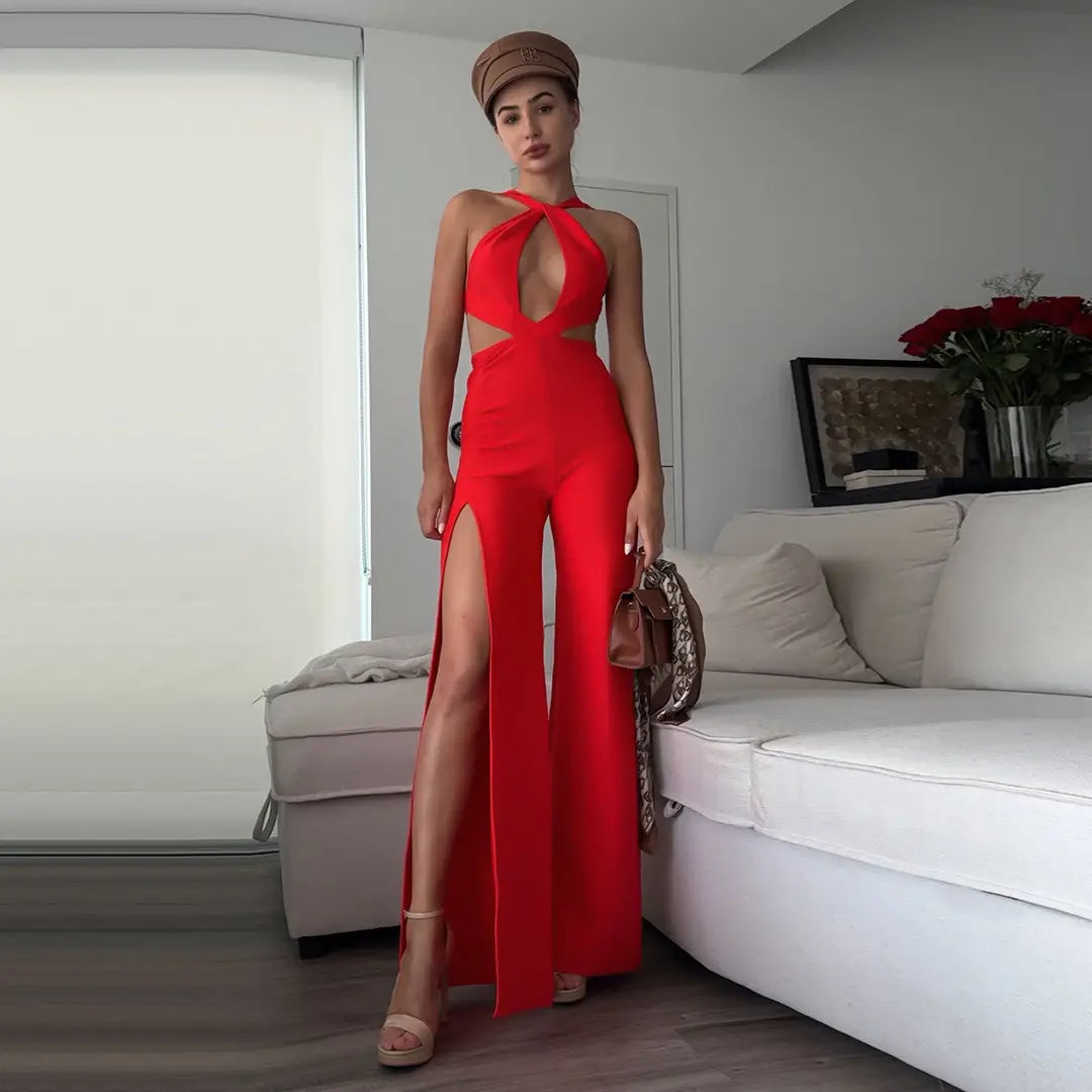 Banquet Party Bandage Jumpsuit Women’s High-grade Halter