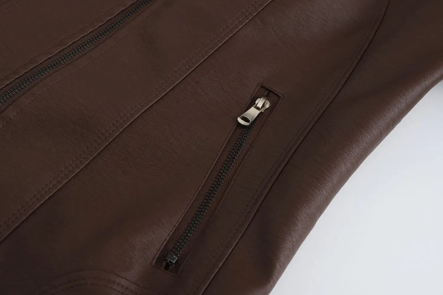 Women’s Short Slim-fit Leather Coat