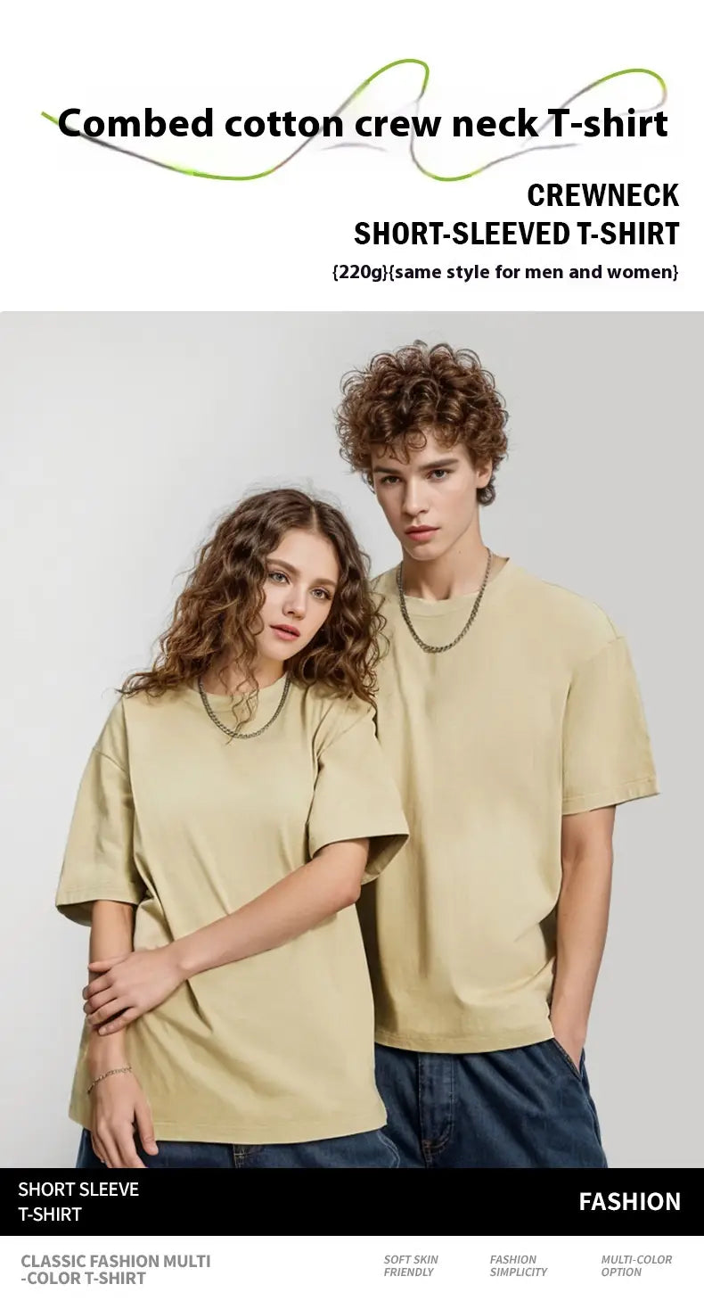 Cotton American Style High-end Half Sleeve T-shirt