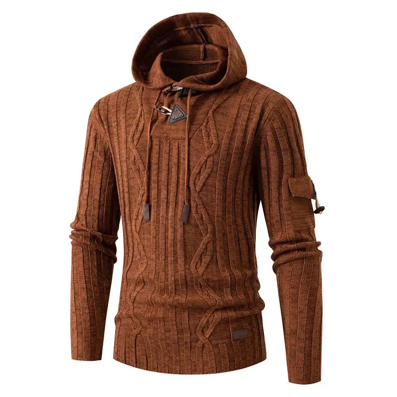 Horn Button Slim Fit Men’s Sweater