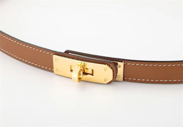 Rotating Buckle Leather Thin Belt All-match Women’s Belt