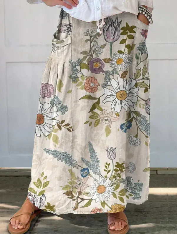 Women’s Vintage Printed Classical Floral Skirt